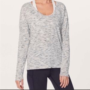 Lululemon Meant to Move Long Sleeve Space Dye Black and White Size 10